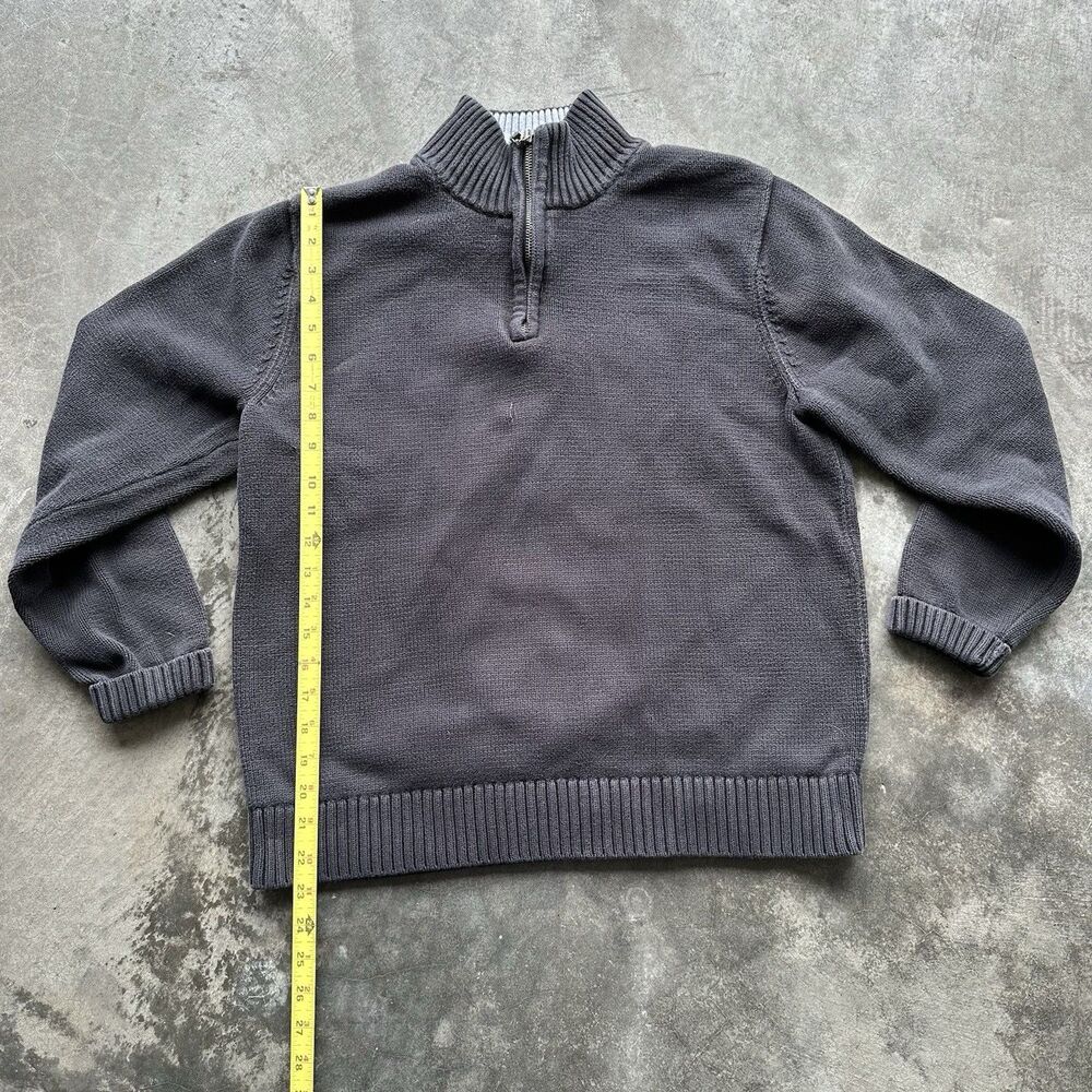 Size M - L.L. Bean Mens Pullover Sweater Quarter Zip Mock Neck Black #36